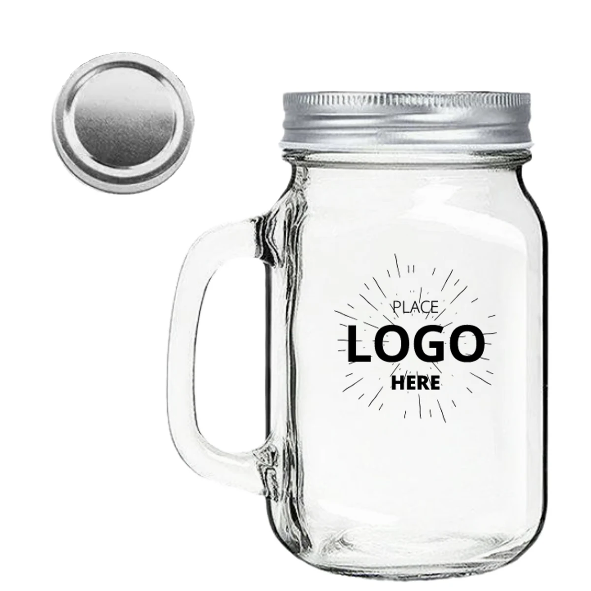 Handled Glass Mason Jar 1