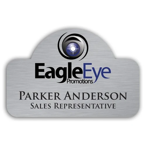 Laminated Personalized Name Badge (2x3") Rectangle w/Oval bump 1