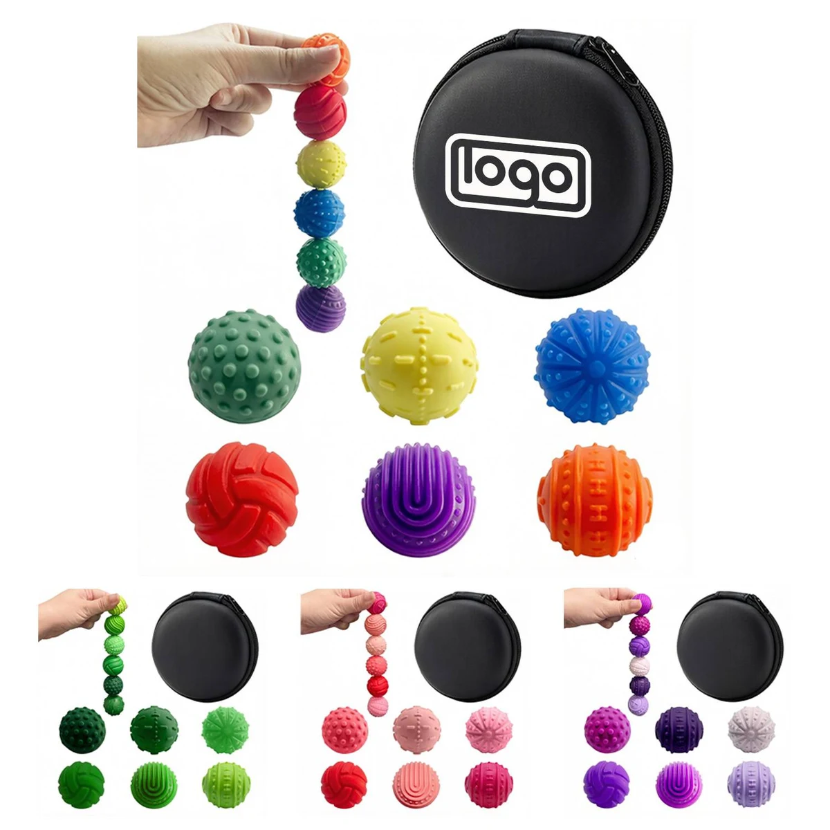 6 Pack Textured Silicone Magnetic Fidget Balls 1