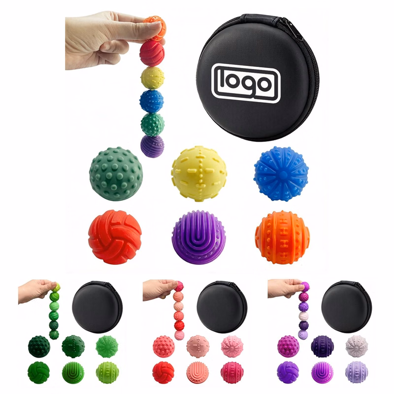 6 Pack Textured Silicone Magnetic Fidget Balls