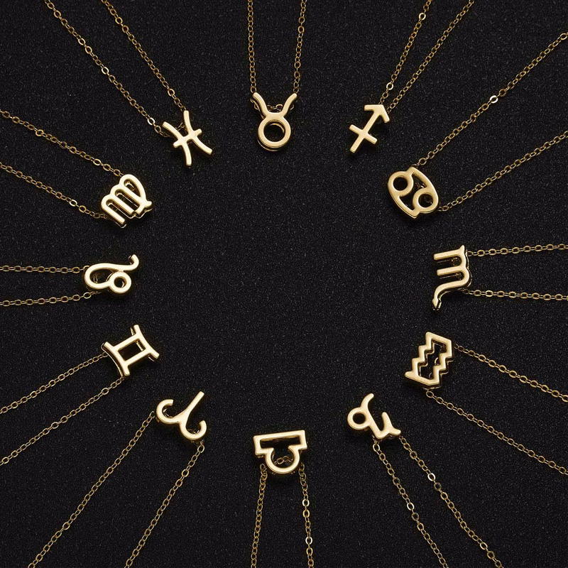 Symbol Old English Zodiac Necklace