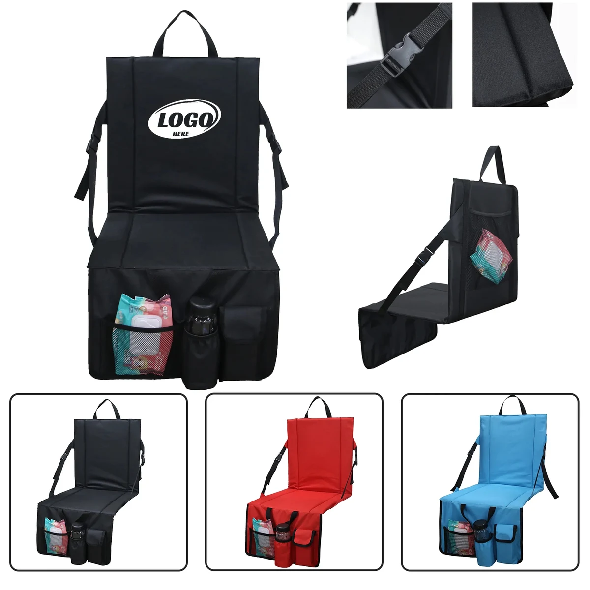 Folding Stadium Cushion With Mesh Bag 1