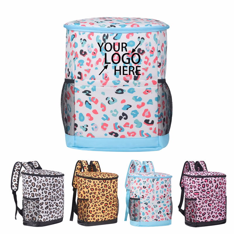 Oxford Fabric Outdoor Cooler Backpack with Leopard Pattern