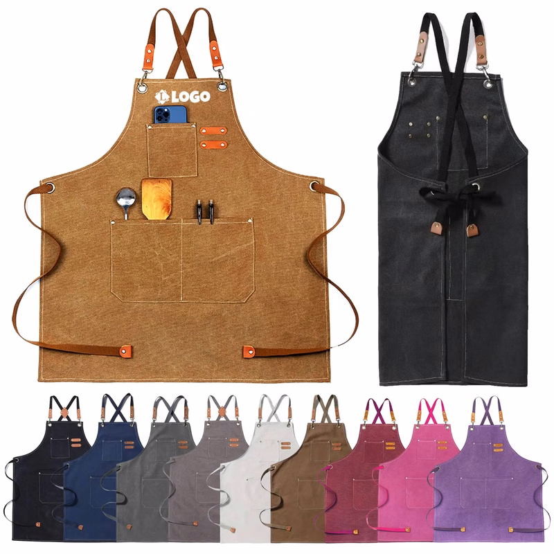 Custom Practical Kitchen Apron With Pockets
