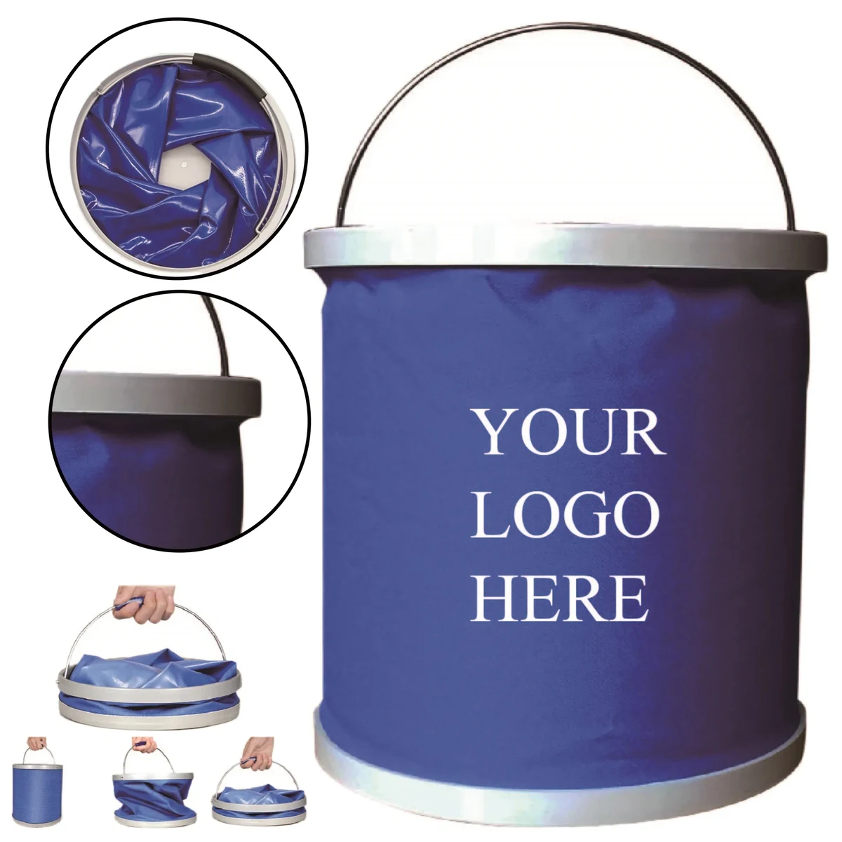 Folding Bucket with Stainless Steel Grip 9L 1