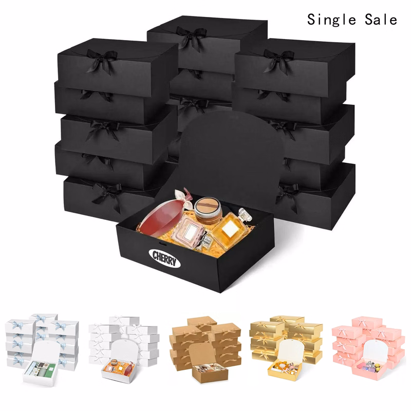 Paper Gift Packaging Box w/ Ribbon
