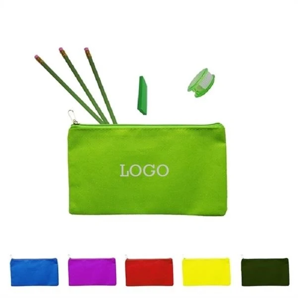 Canvas Pencil Pouch Zipper Closure 1