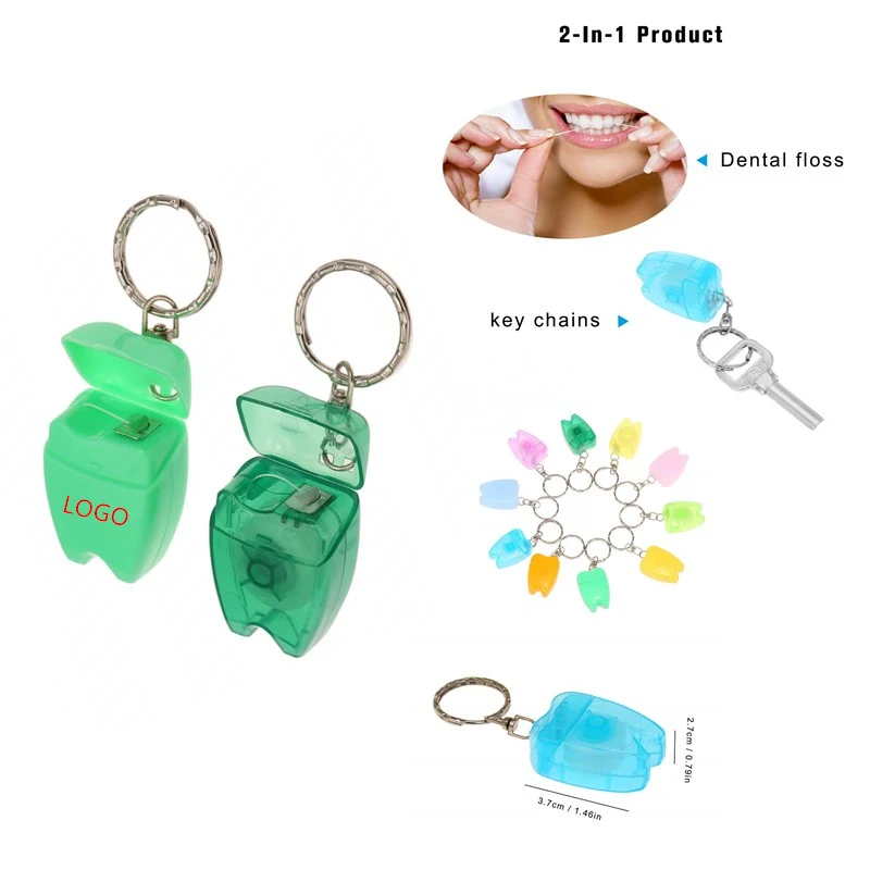 Tooth Shape Dental Floss Keychain 1