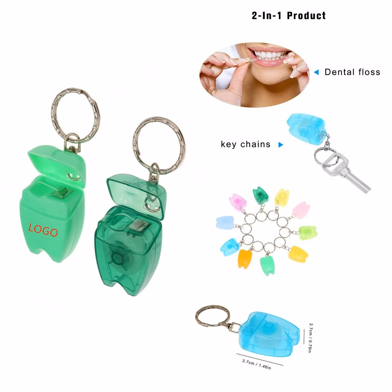 Tooth Shape Dental Floss Keychain