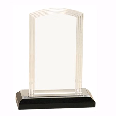 7 INCH SILVER STEP ARCH IMPRESS ACRYLIC TROPHY