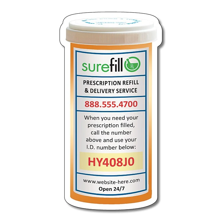 Magnet - Medicine Pill Bottle Shape (2.25x4.3125) - 30 mil. 1