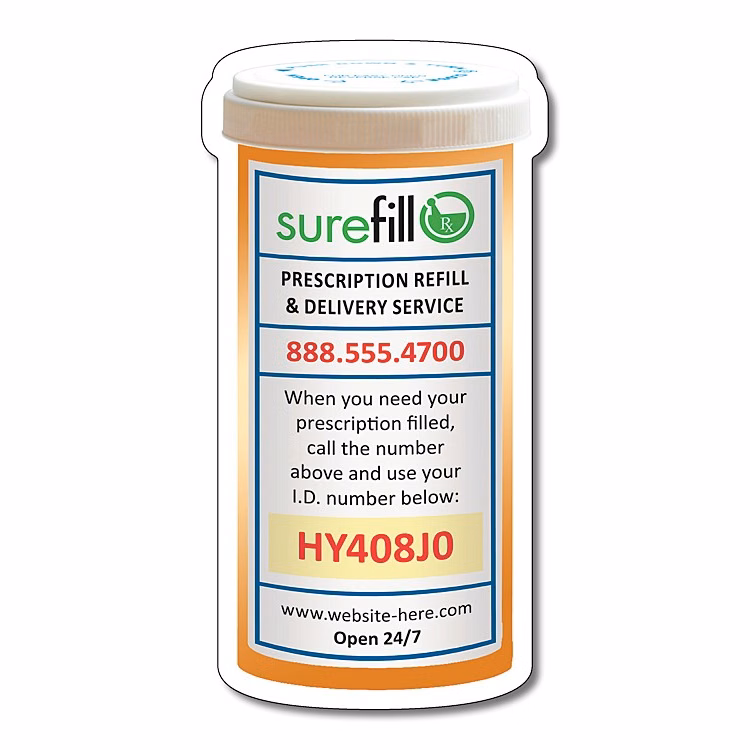 Magnet - Medicine Pill Bottle Shape (2.25x4.3125) - 30 mil.