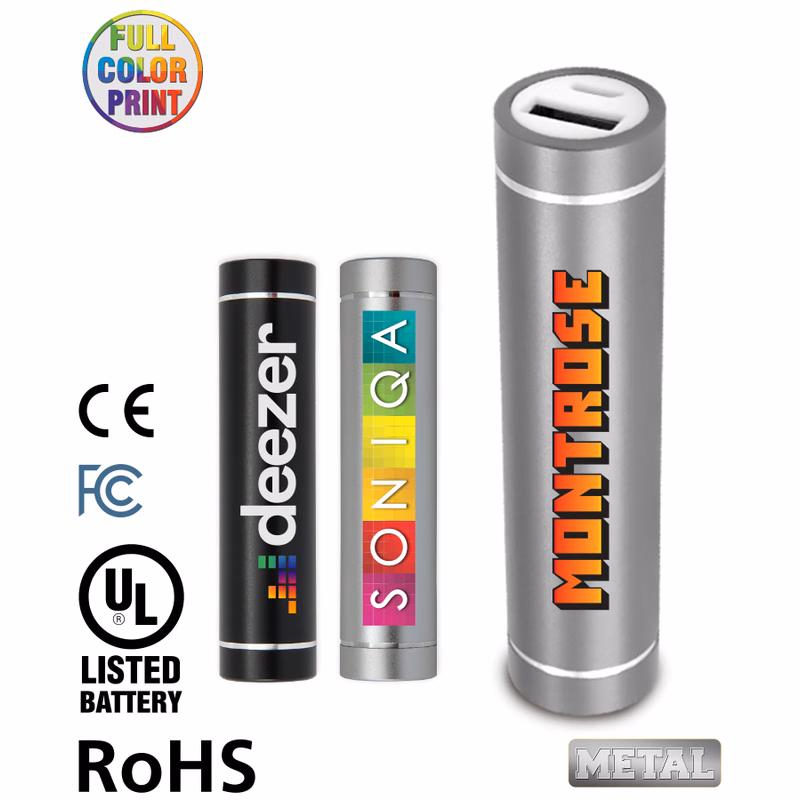 Round USB Rechargeable Power Bank (2200 mAh) - Full Color