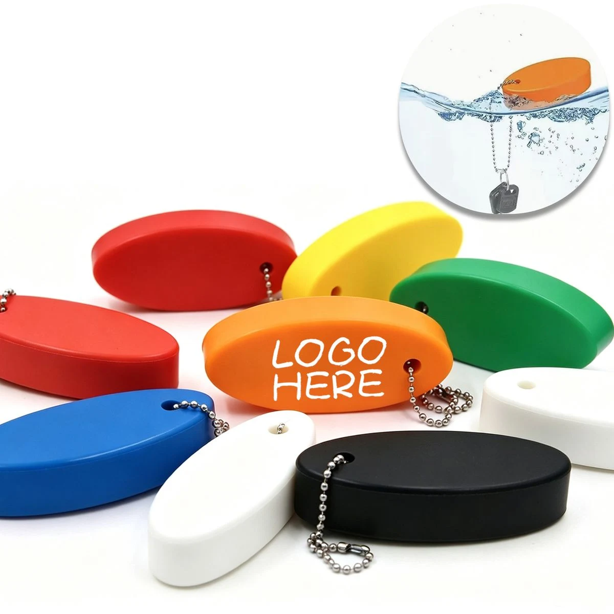 3*1 Inch PU Oval Floating Key Tag 1
