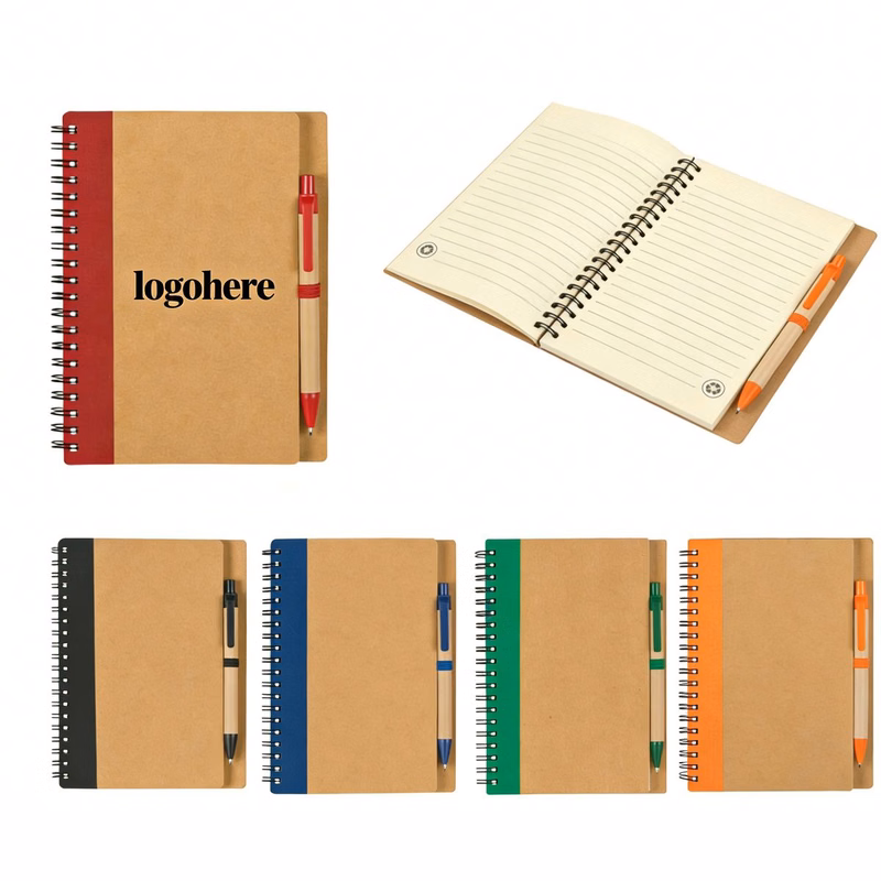 Kraft Paper Notebook with Matching Pen Set