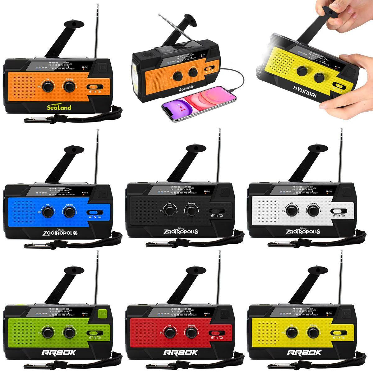 ResQ Emergency Hand Crank Radio – 4000mAh Power Bank, Solar, 1W Flashlight & Motion Sensor Lamp 1