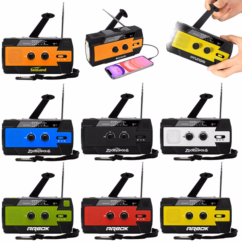 ResQ Emergency Hand Crank Radio – 4000mAh Power Bank, Solar, 1W Flashlight & Motion Sensor Lamp