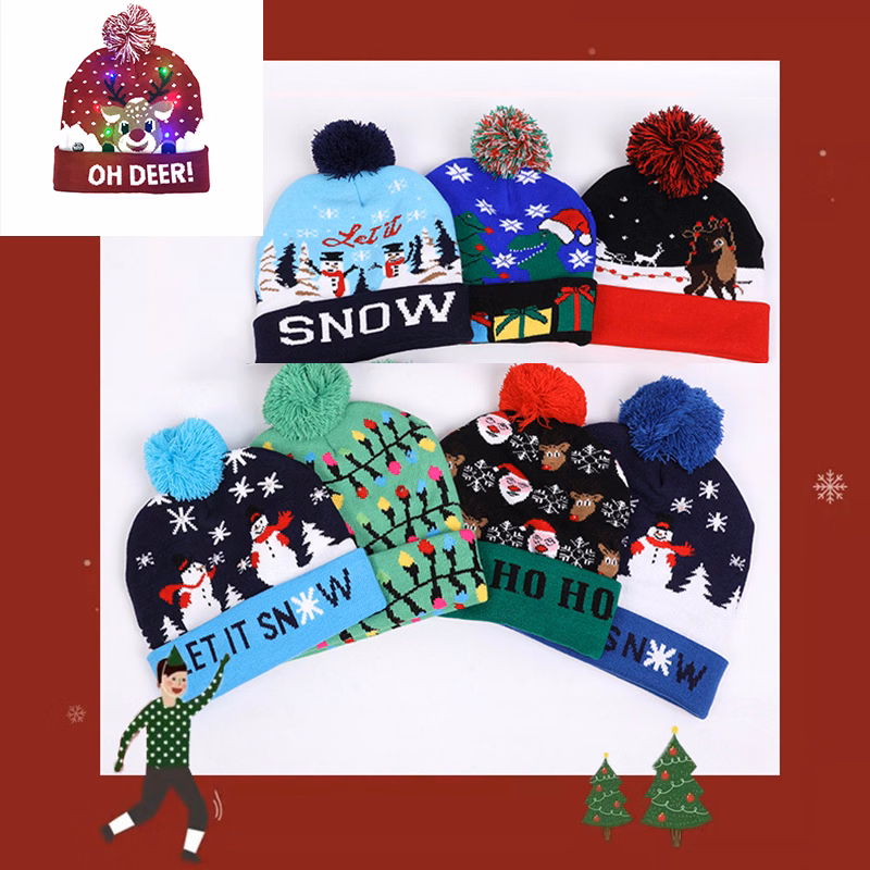 LED Christmas Holiday Hat for Unisex Kids Adults