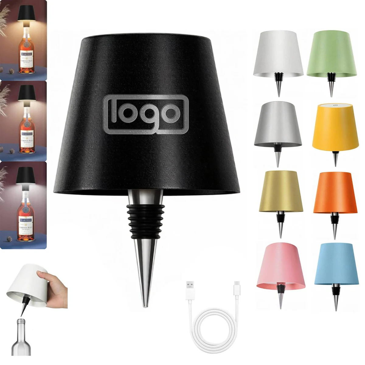 Iron Cordless Wine Bottle Decor Lamp 1
