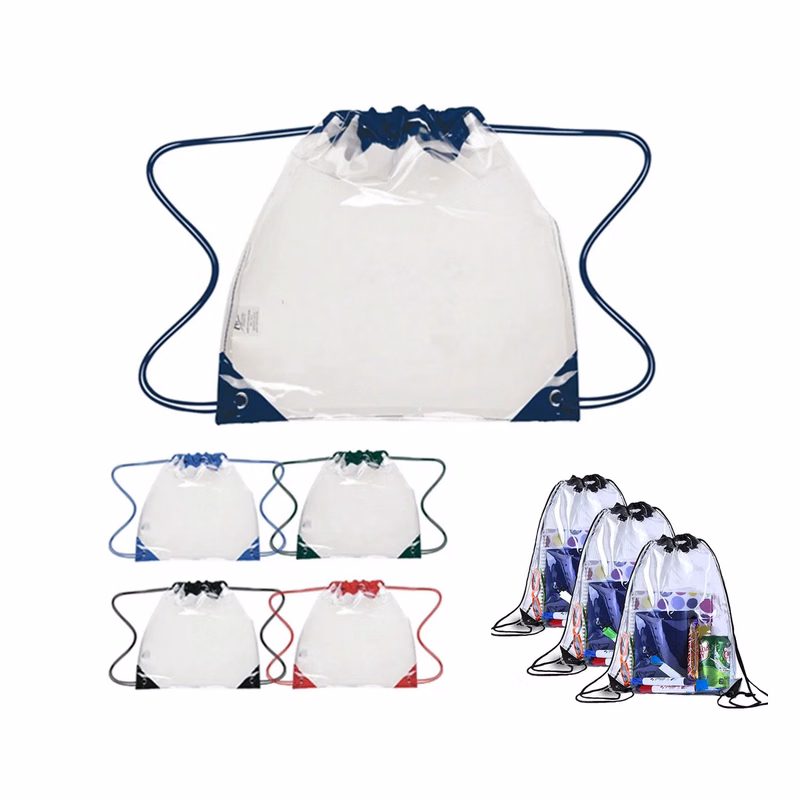 Clear Vinyl Drawstring Backpack Bag