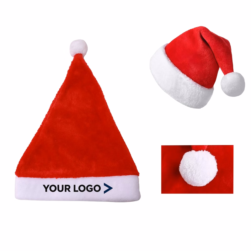 Soft Plush Santa Hat for Christmas Holiday Costume Accessory