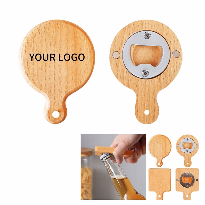 Compact Wooden Magnetic Opener with Iron Head
