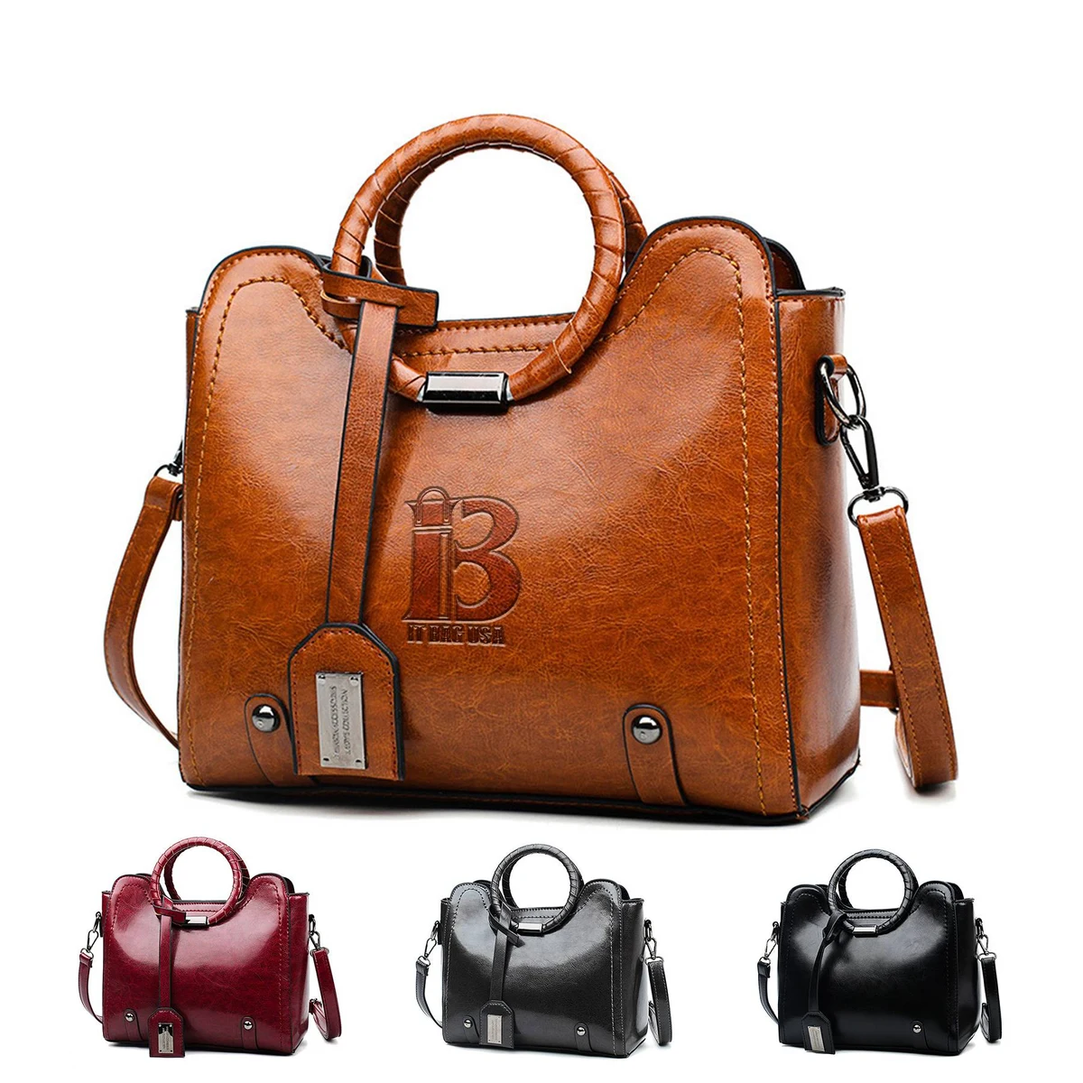 PU woven tote bag handbag for women With a round bracelet 1