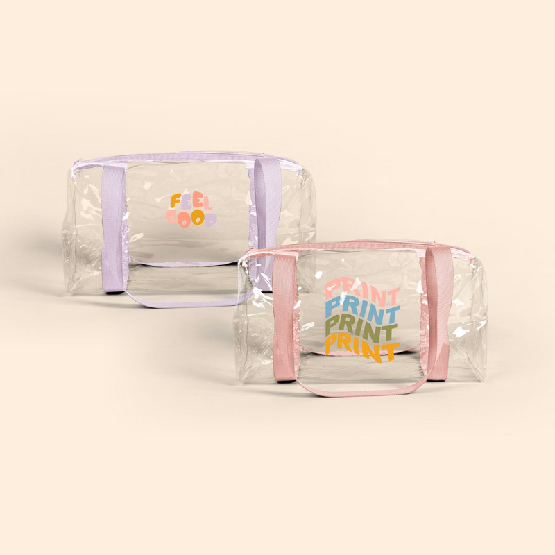 CLEAR VINYL BARREL BAG