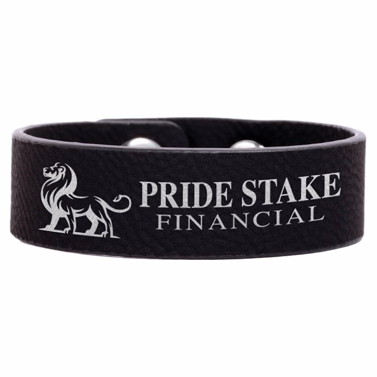 8 1/2" x 3/4" Black/Silver Leatherette Youth Cuff Bracelet