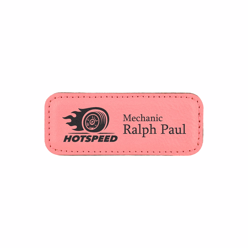 Pink Leatherette Badge w/ Magnet