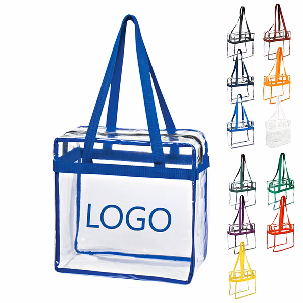 12 x 12 x 6 Clear Zipper Tote with Handles