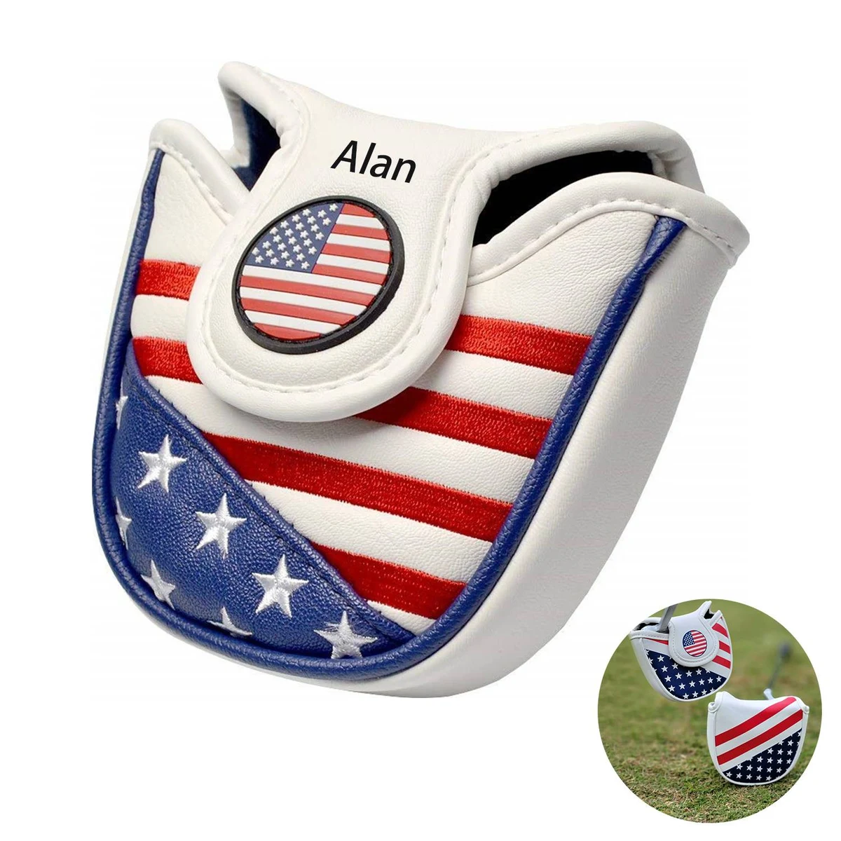 PU Leather America Mallet Golf Putter Cover Headcover 1
