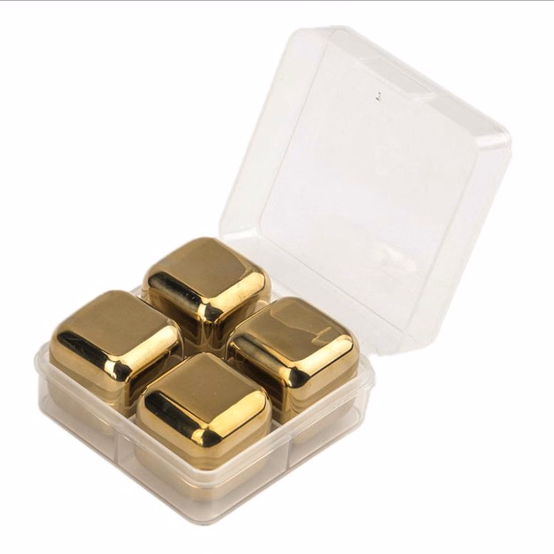 4 In 1 Case Gold Whiskey Cubes