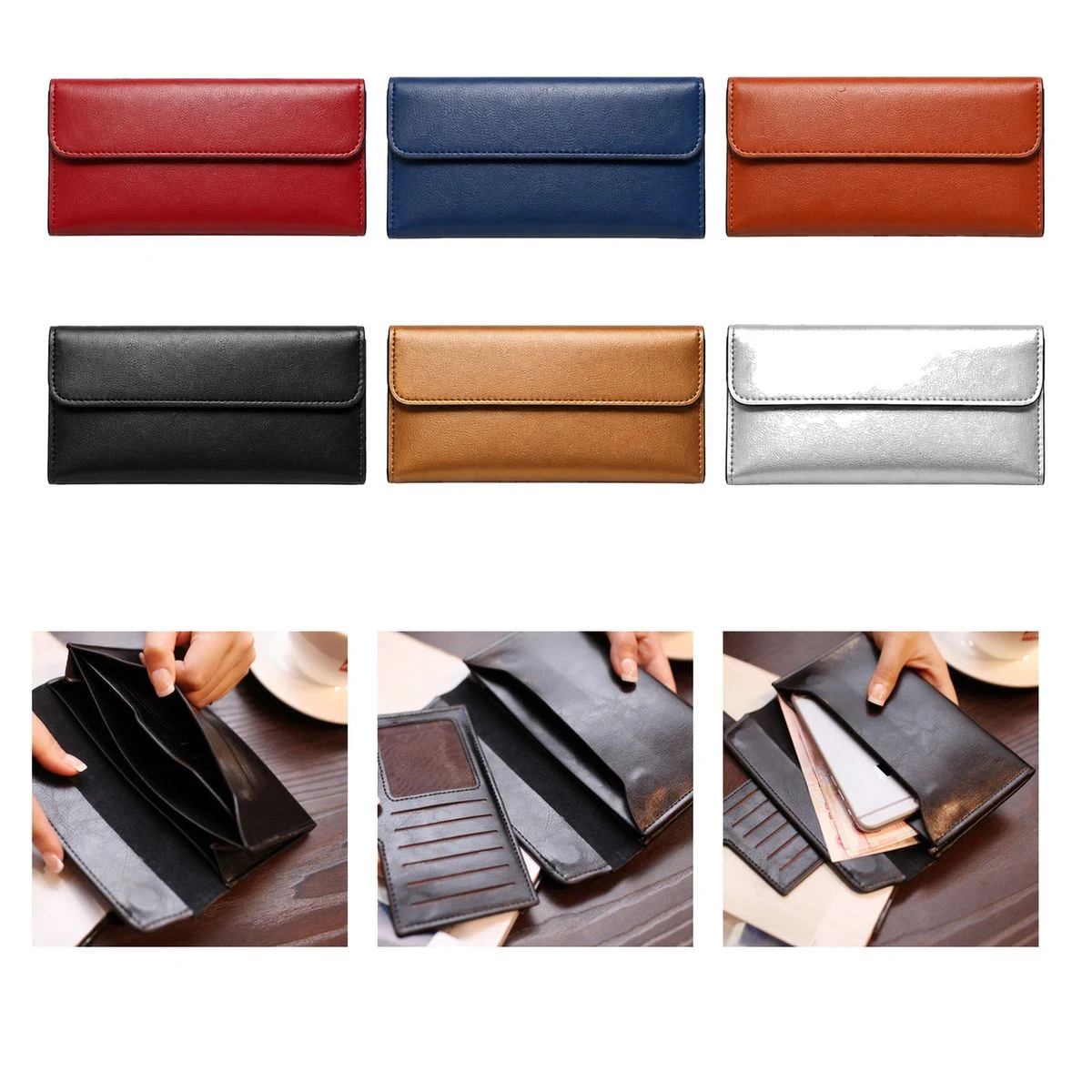 Slim Magnetic Snap Leather Card Organizer 1