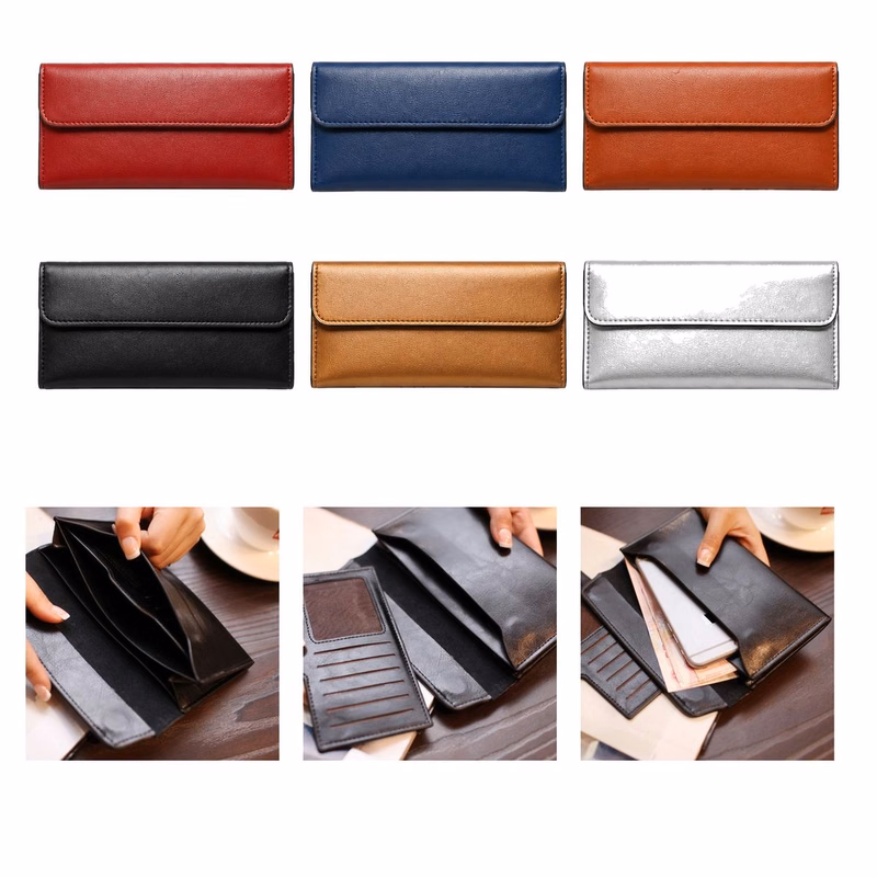 Slim Magnetic Snap Leather Card Organizer