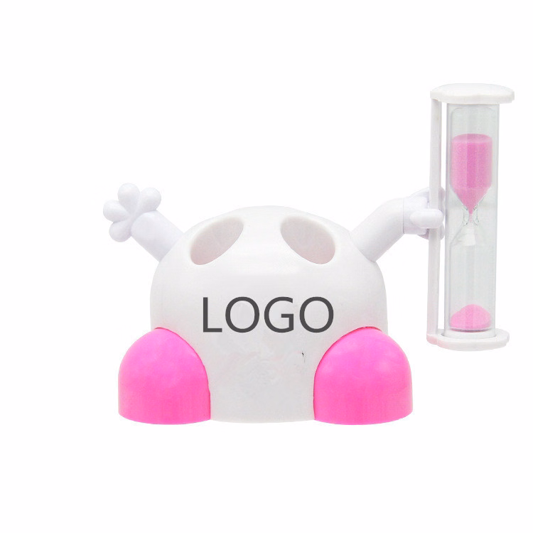Tooth Brush Holder With Sand Clock