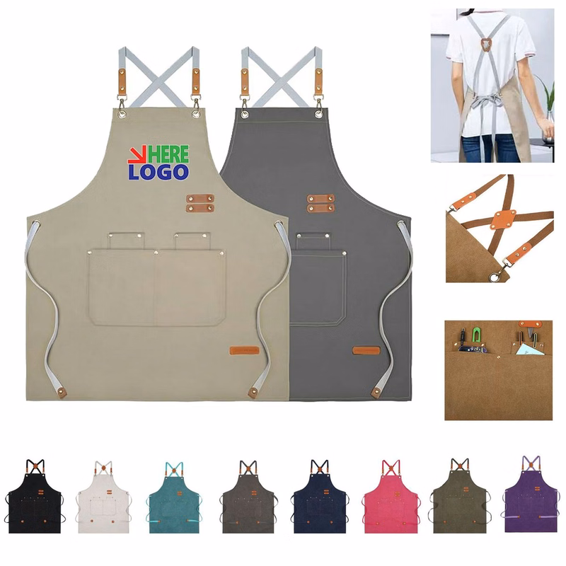 MOQ10 Canvas Waterproof Oilproof Work Pockets Apron