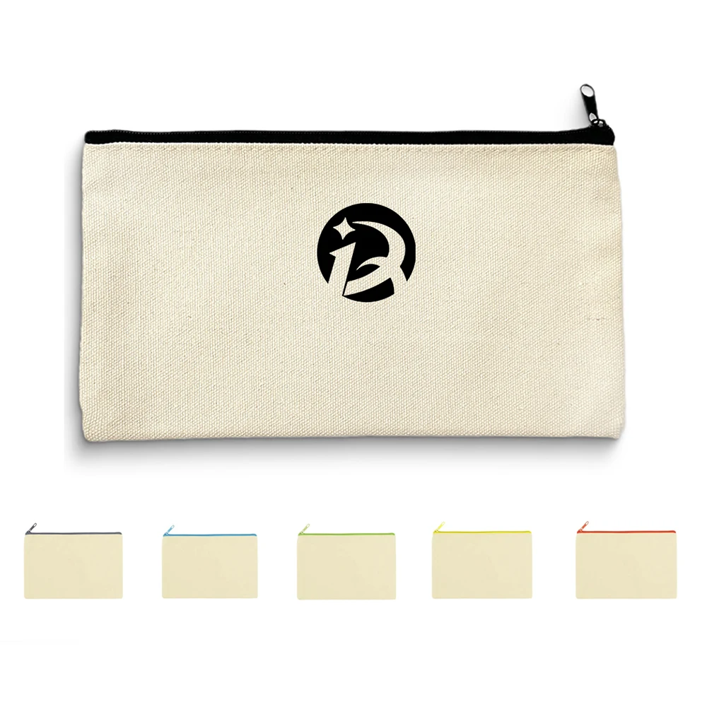 Zippered Cotton Canvas Pouch 1