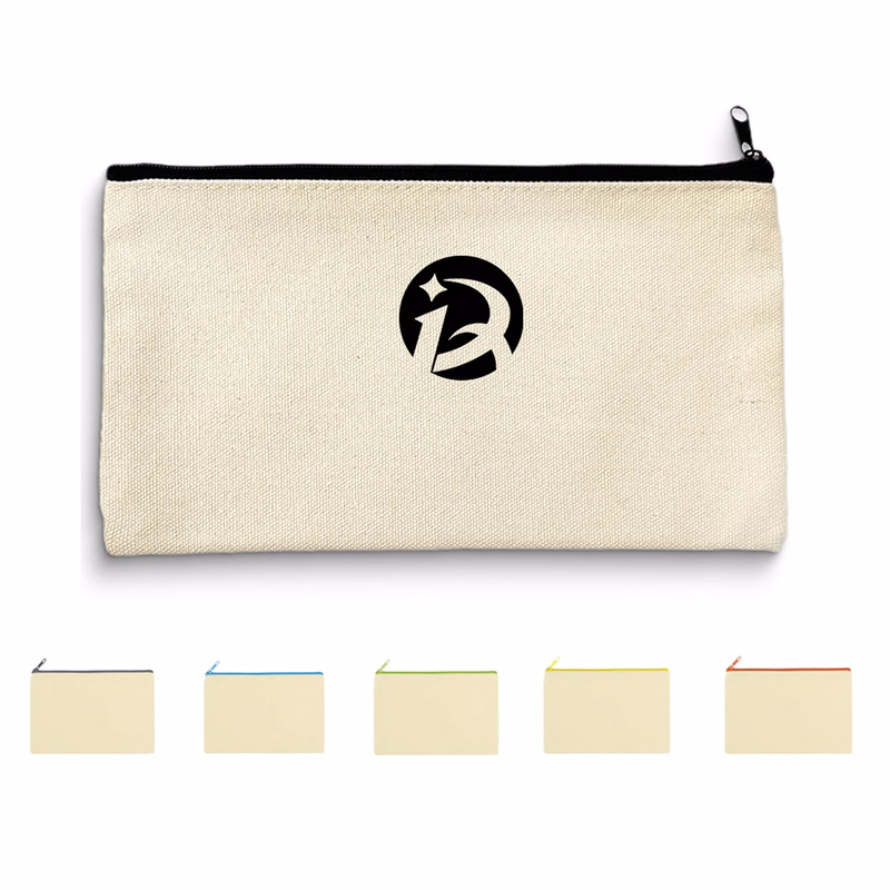 Zippered Cotton Canvas Pouch