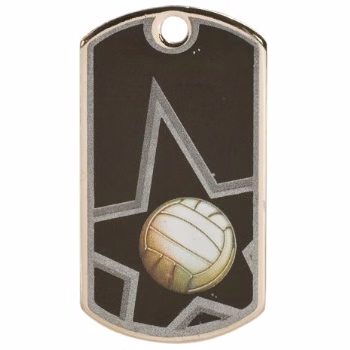 Volleyball Star Metal Dog Tag