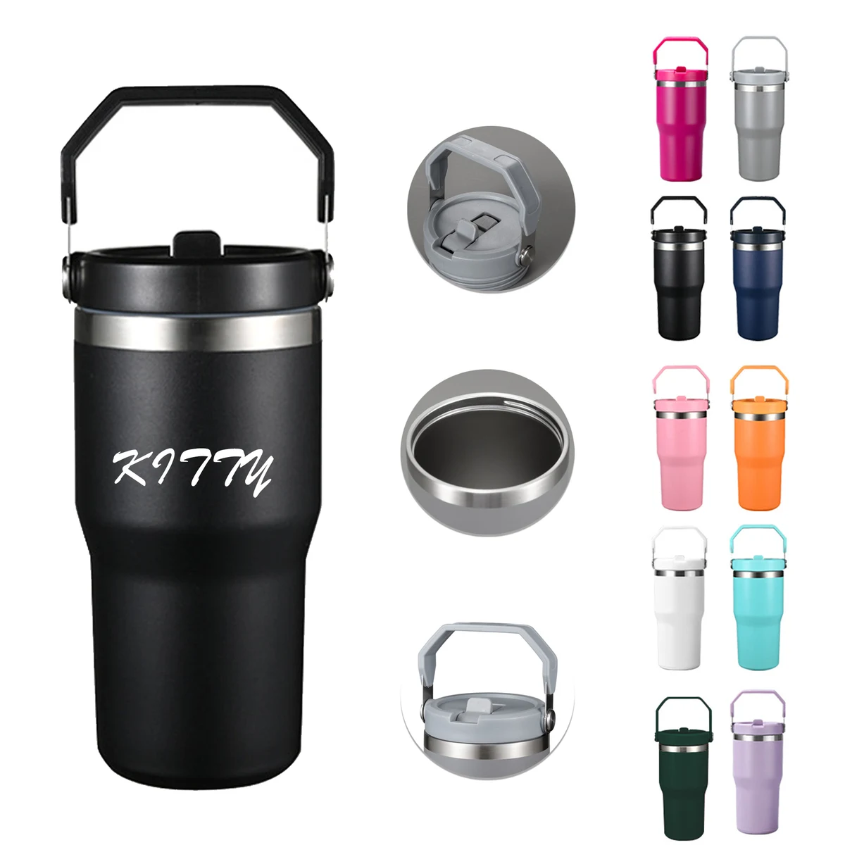 20oz Tumbler with Handle and Straw Lid 1