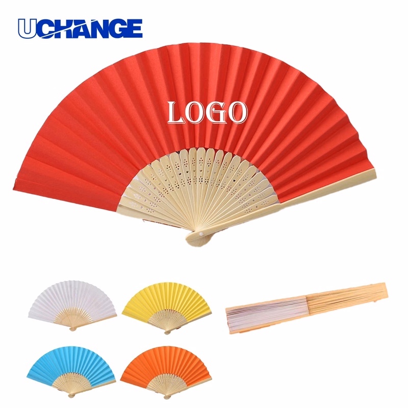 Bamboo Handle Custom Paper Hand Fan Tool