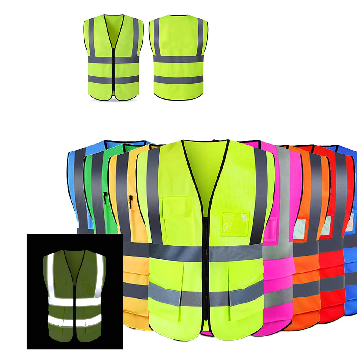 Vest With Multiple Pockets And Reflective Design 1