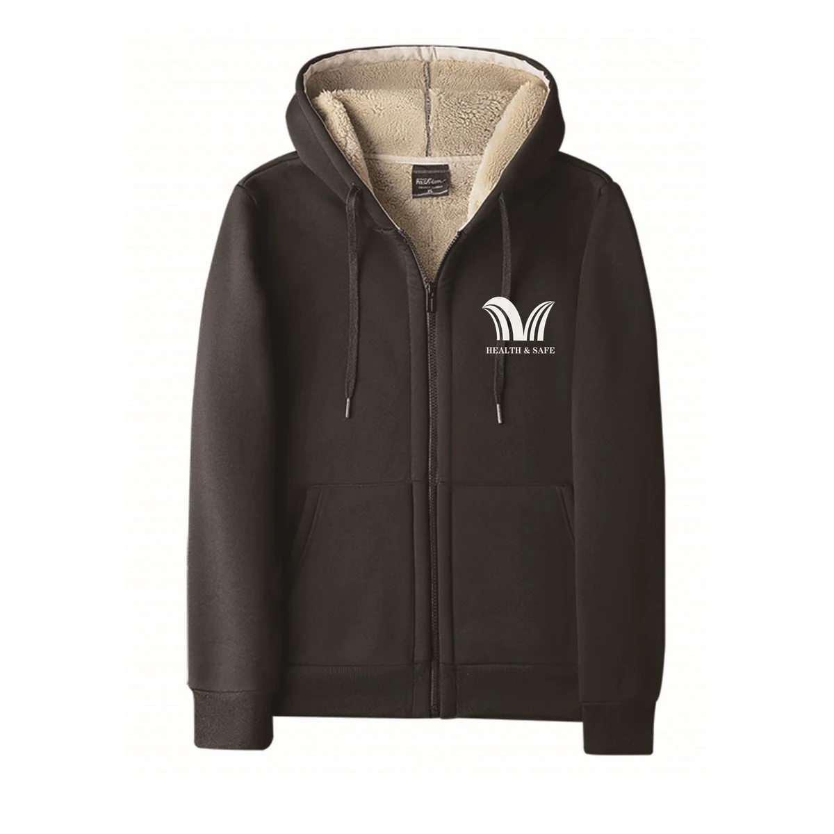 Winter Fleece Jacket Coat Sherpa Lined Full Zip Up Hoodie 1