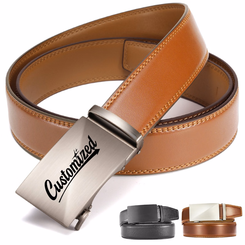 Leather Automatic Buckle Dress Belt