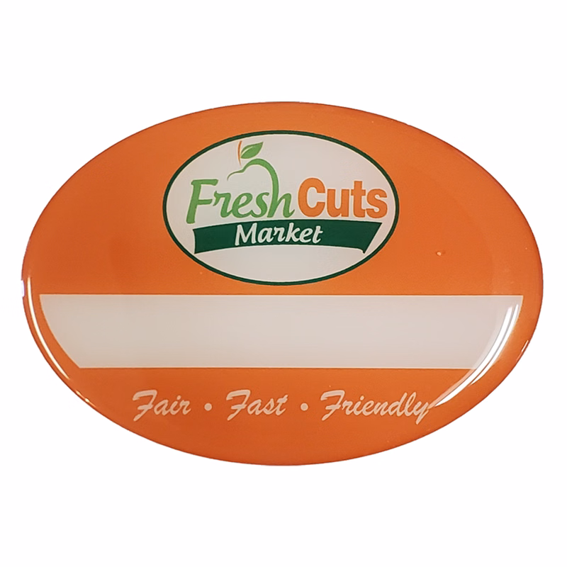 Magnetic Promo / Button / Name Badge with custom shape from 7.1 - 8 Sq. In.