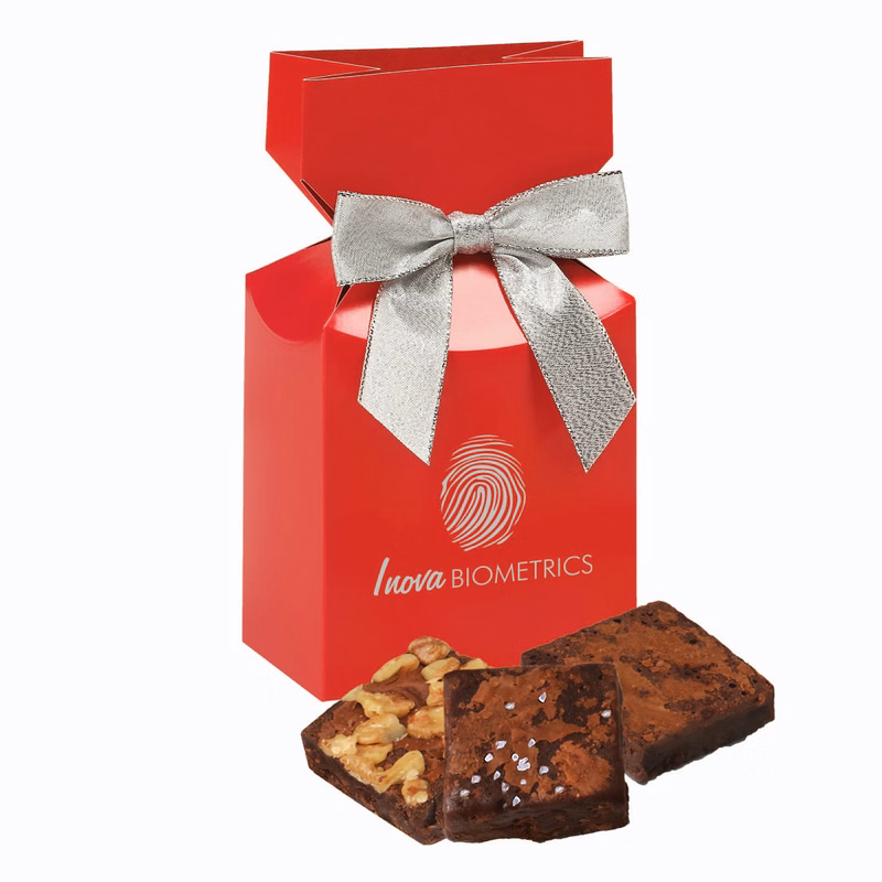 Gourmet Brownies in Red Premium Delights Gift Box