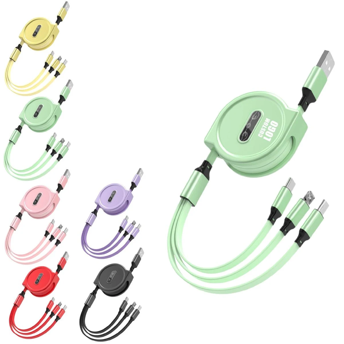MOQ 10 pcs 3-in-1 Retractable Charging Cable 1