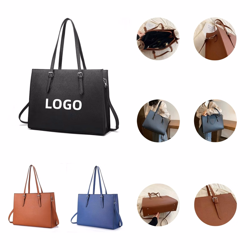 Waterproof Leather Laptop Tote