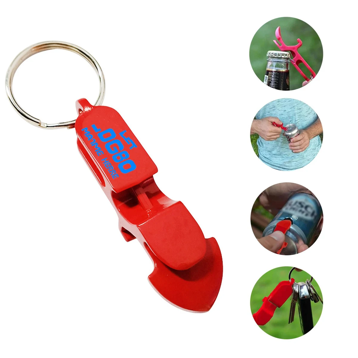 Dual Purpose Aluminum Bottle Opener Keychain 1